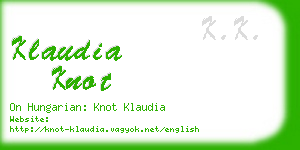 klaudia knot business card